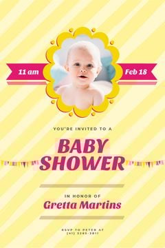 Baby Shower Invitation Adorable Child in Frame