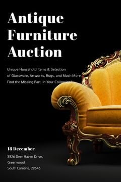 Antique Furniture Auction Luxury Yellow Armchair