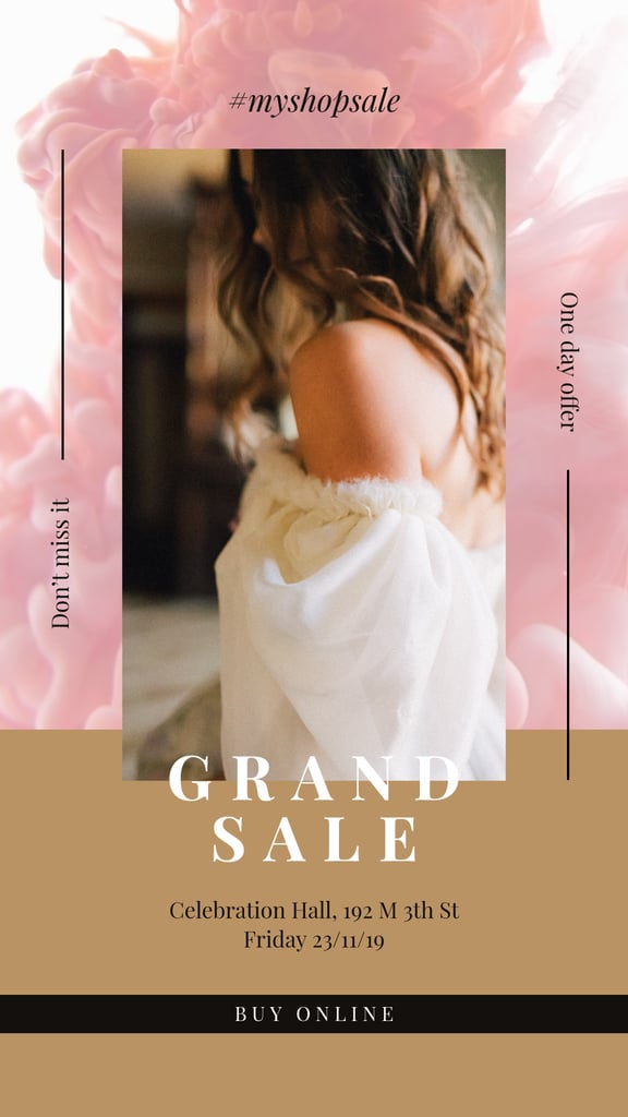Fashion Ad with Young Attractive Woman in Pink | Vertical Video Template — ein Design erstellen Fashion Ad with Young Attractive Woman in Pink | Vertical Video Template — ein Design erstellen