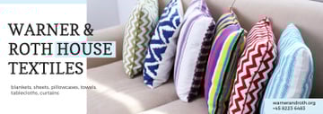 Home Textiles Ad Pillows on Sofa