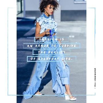 Young attractive woman in denim clothes