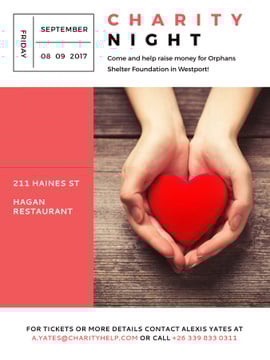 Charity event Hands holding Heart in Red
