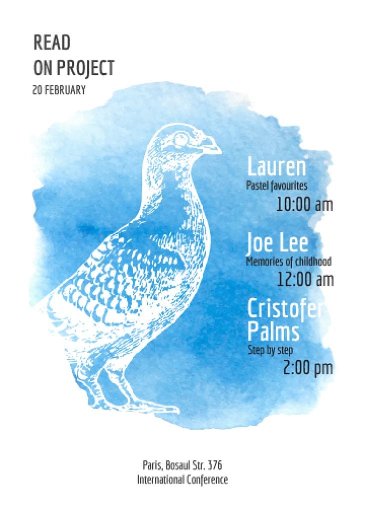 Painters conference announcement with Bird in blue — ein Design erstellen Painters conference announcement with Bird in blue — ein Design erstellen