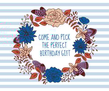 Store Ad Circle frame with flowers