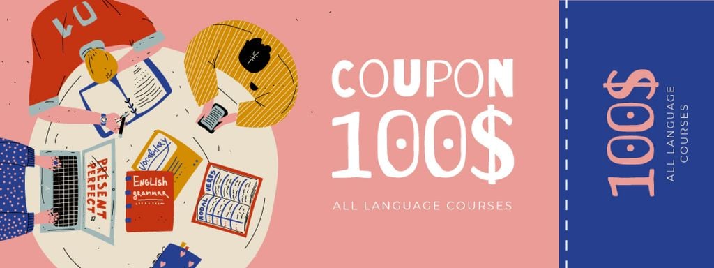 Language Courses Offer with People studying - Vytvořte návrh Language Courses Offer with People studying - Vytvořte návrh