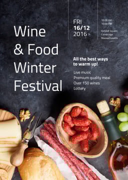 wine and food winter festival poster