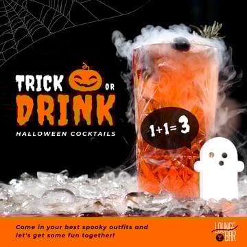 Trick or Treat Halloween Drink Offer Cocktail Glass