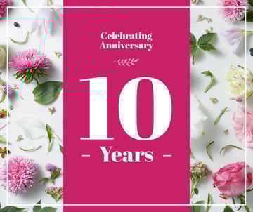 celebrating anniversary poster with flowers
