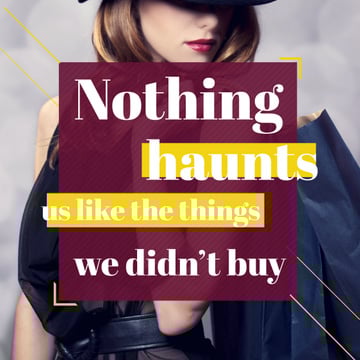 Shopping quote Stylish Woman in Hat