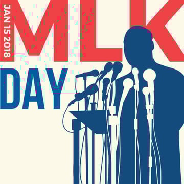 Martin Luther King Day Greeting with silhouette