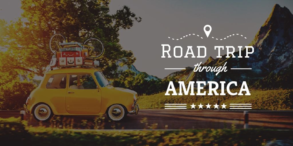 Road Trip Offer Yellow Car in Mountains | Twitter Post Template — Crea un design Road Trip Offer Yellow Car in Mountains | Twitter Post Template — Crea un design