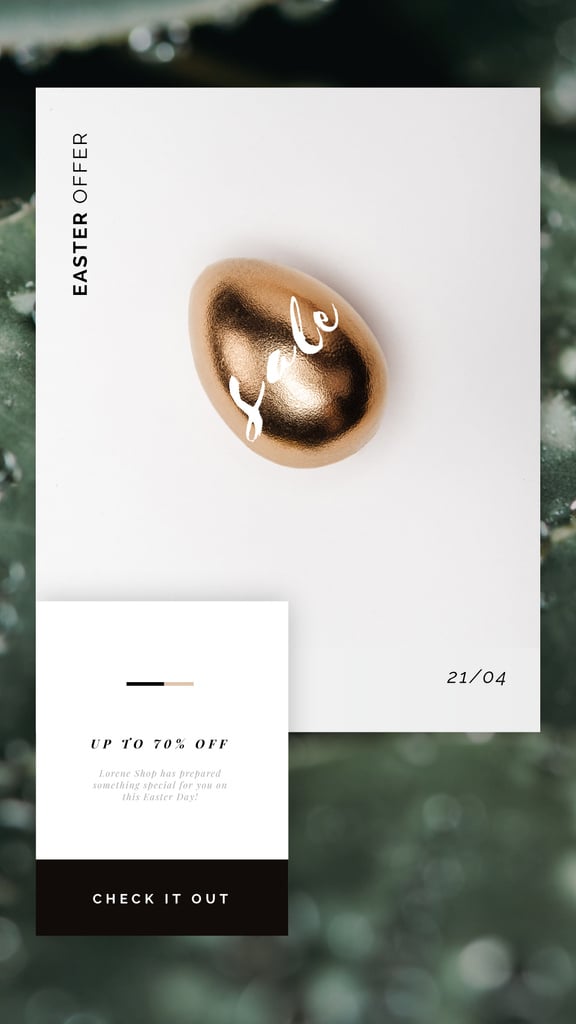 Easter Offer Golden Egg on White – Stwórz projekt Easter Offer Golden Egg on White – Stwórz projekt
