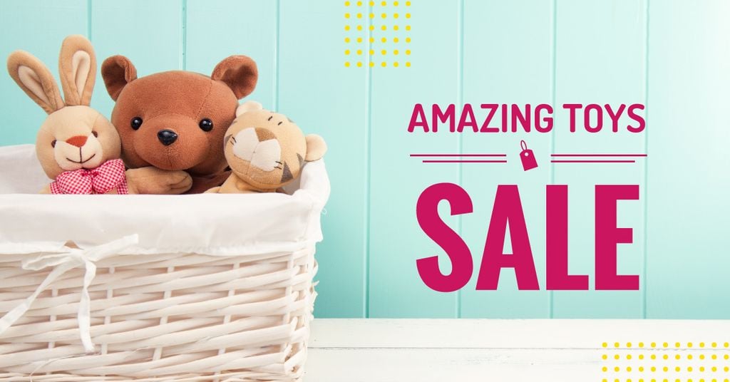 Sale Announcement Stuffed Toys in Basket — Crear un diseño Sale Announcement Stuffed Toys in Basket — Crear un diseño