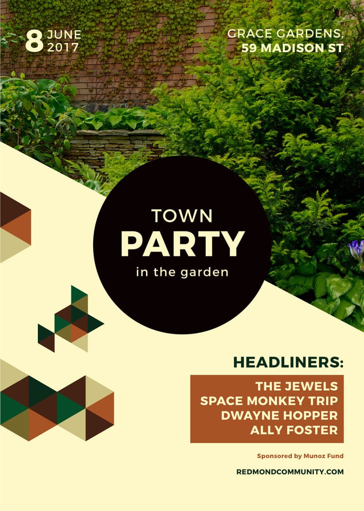 Town Party in Garden invitation with backyard — ein Design erstellen Town Party in Garden invitation with backyard — ein Design erstellen