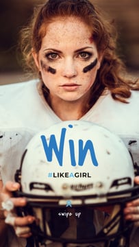 Girl playing american football