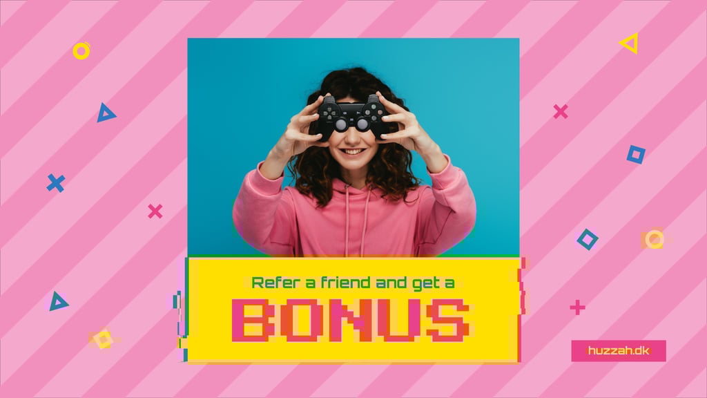 Video Games Ad with Girl Holding Gamepad | Full HD Video Template — ein Design erstellen Video Games Ad with Girl Holding Gamepad | Full HD Video Template — ein Design erstellen
