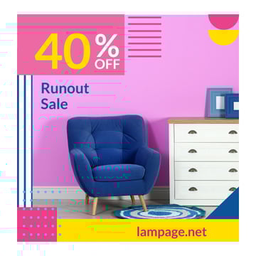 Furniture Sale with Armchair in Colorful Interior