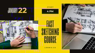 Sketching Courses Ad Painter drawing house