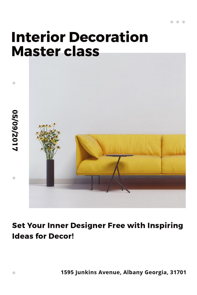 Interior Decoration Event Announcement Sofa in Yellow | Tumblr Graphics Template — Crear un diseño Interior Decoration Event Announcement Sofa in Yellow | Tumblr Graphics Template — Crear un diseño