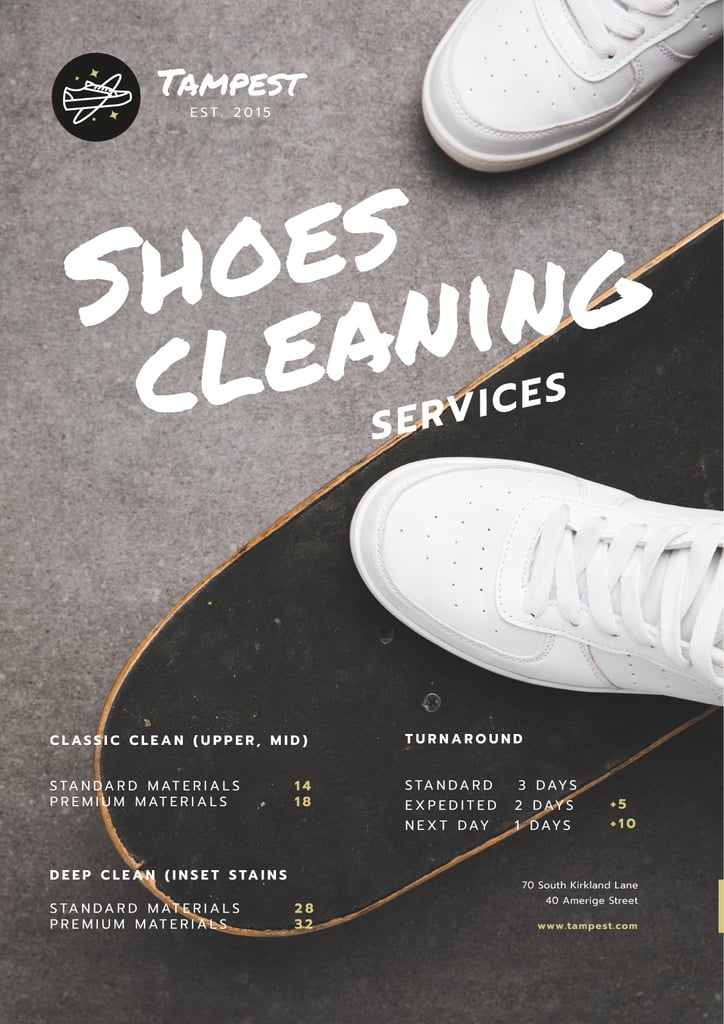 Shoes Cleaning Services Ad Sportsman on Skateboard — Створити дизайн Shoes Cleaning Services Ad Sportsman on Skateboard — Створити дизайн