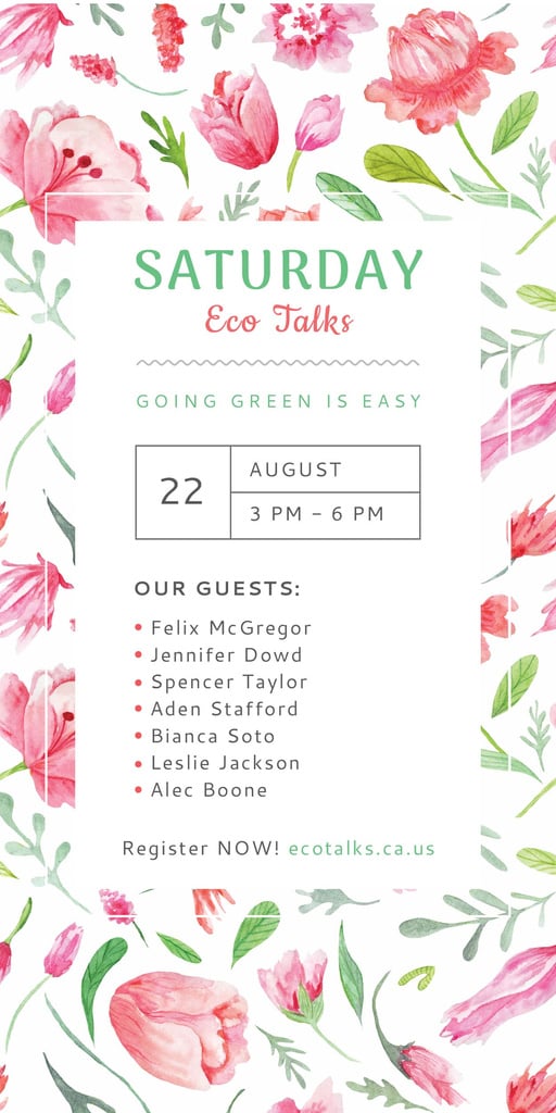 Saturday eco talks — Create a Design Saturday eco talks — Create a Design