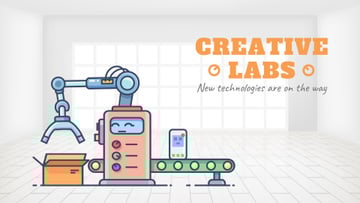 New technologies icons on production line
