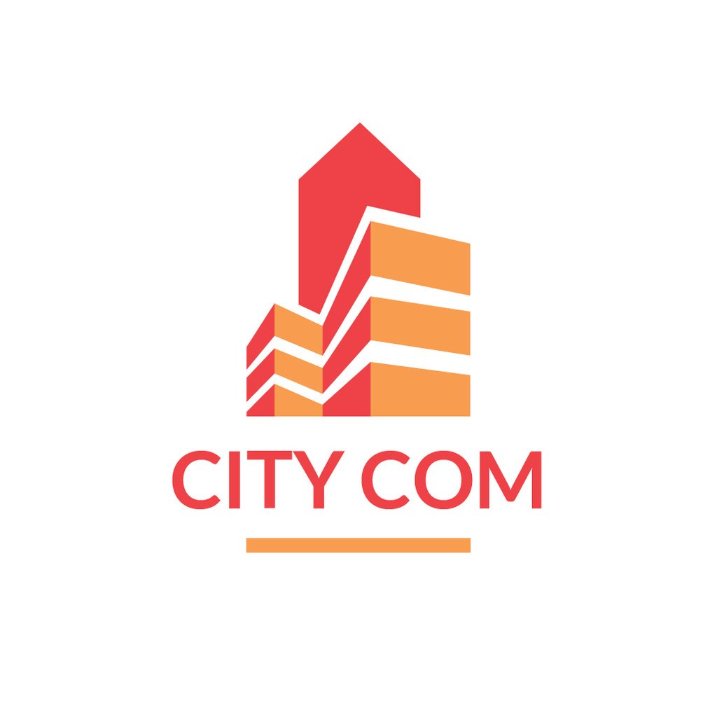 Real Estate Building Icon in Red — ein Design erstellen Real Estate Building Icon in Red — ein Design erstellen