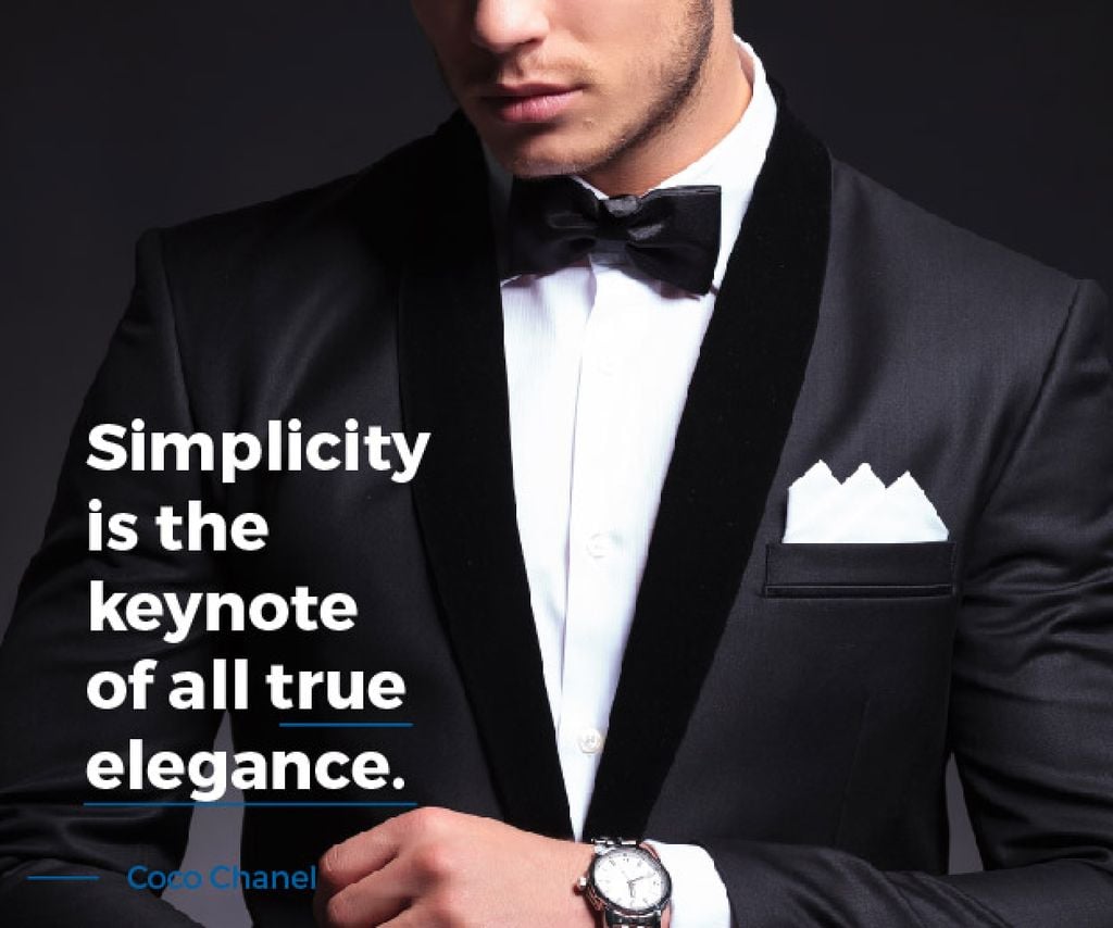 Elegance Quote Businessman Wearing Suit — Create a Design Elegance Quote Businessman Wearing Suit — Create a Design