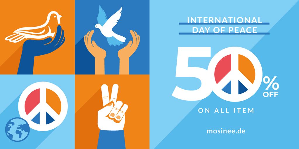 International Day of Peace Symbols on Blue — Создать дизайн International Day of Peace Symbols on Blue — Создать дизайн
