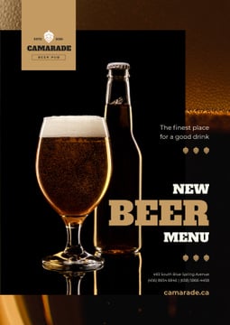 Beer Offer Lager in Glass and Bottle