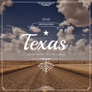 Greetings from Texas with road view