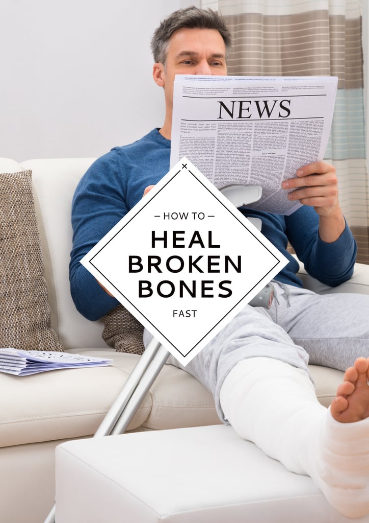 Man with broken bones sitting on sofa reading newspaper — Crea un design Man with broken bones sitting on sofa reading newspaper — Crea un design
