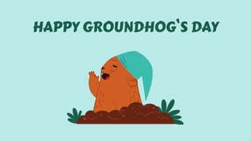Happy Groundhog Day with funny animal