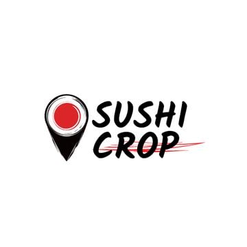 Sushi Delivery Ad Map Pin with Maki