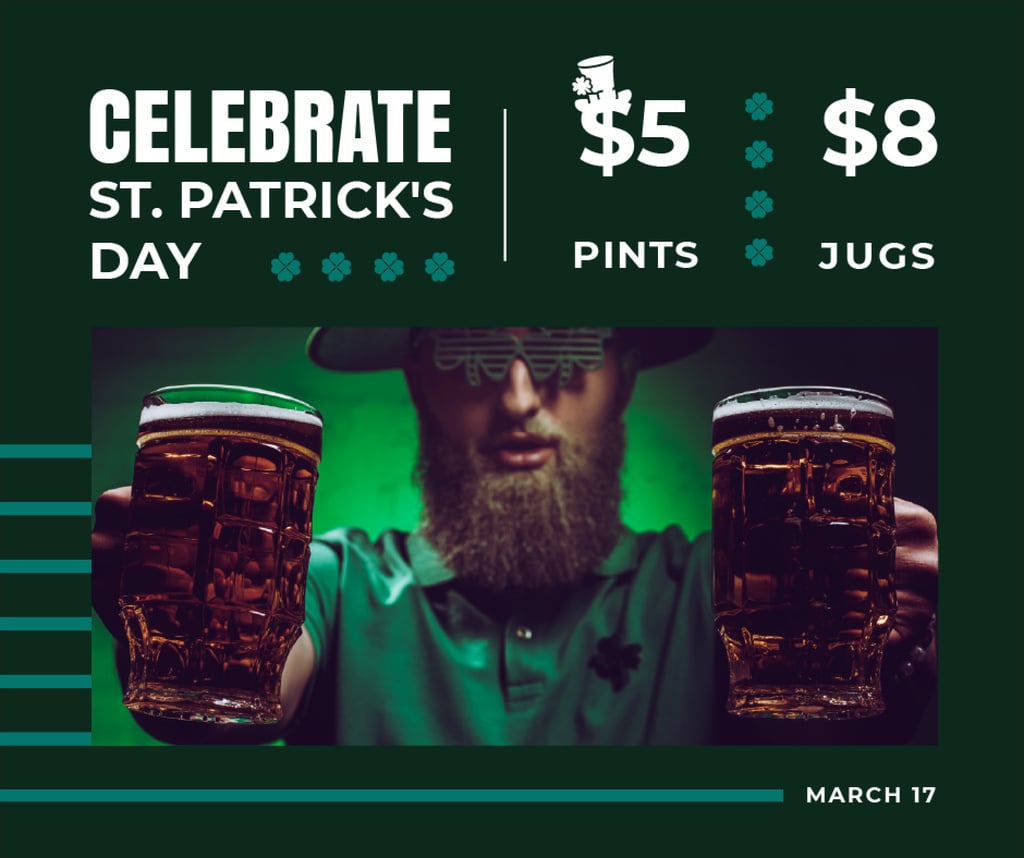 Saint Patrick's Day leprechaun with beer — Створити дизайн Saint Patrick's Day leprechaun with beer — Створити дизайн
