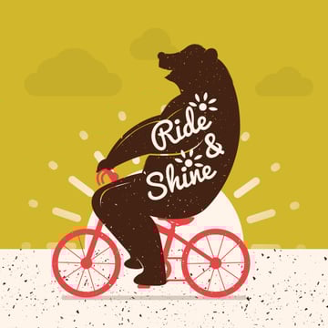 Bear Riding on Red Bicycle