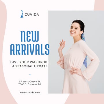 Clothes Shop Ad Woman in Dress