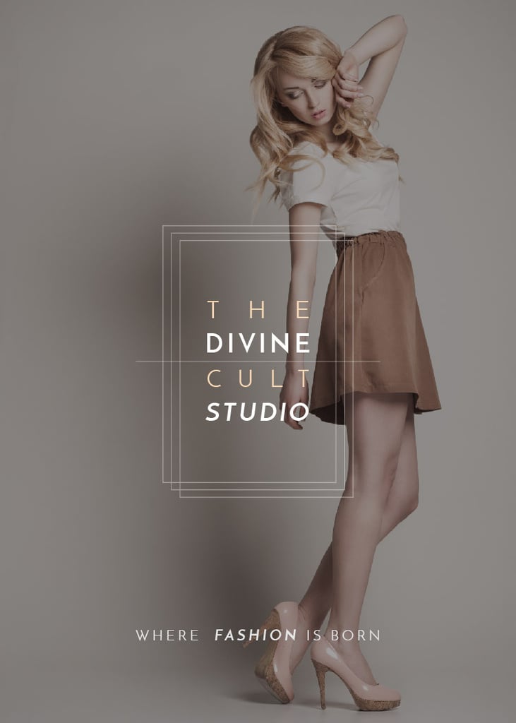 Fashion Studio Ad Blonde Woman in Casual Clothes - Bir Tasarım Oluşturun Fashion Studio Ad Blonde Woman in Casual Clothes - Bir Tasarım Oluşturun