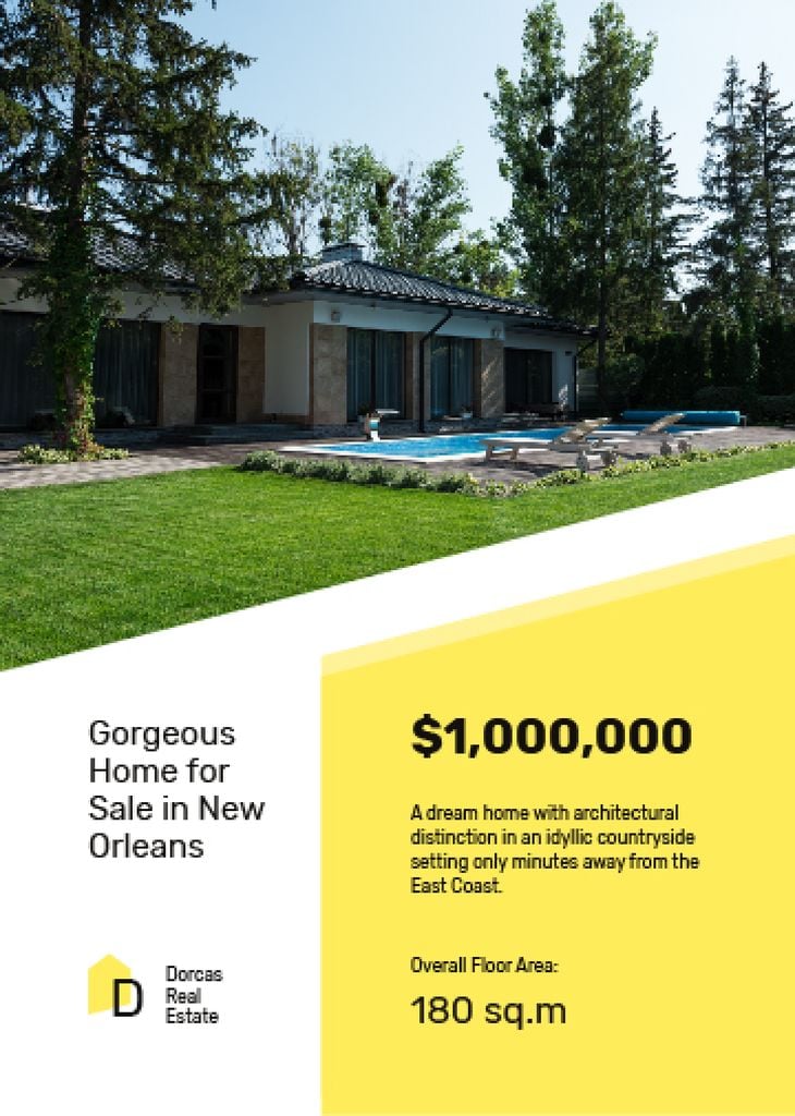 Real Estate Offer Residential Modern House with Pool — Create a Design Real Estate Offer Residential Modern House with Pool — Create a Design