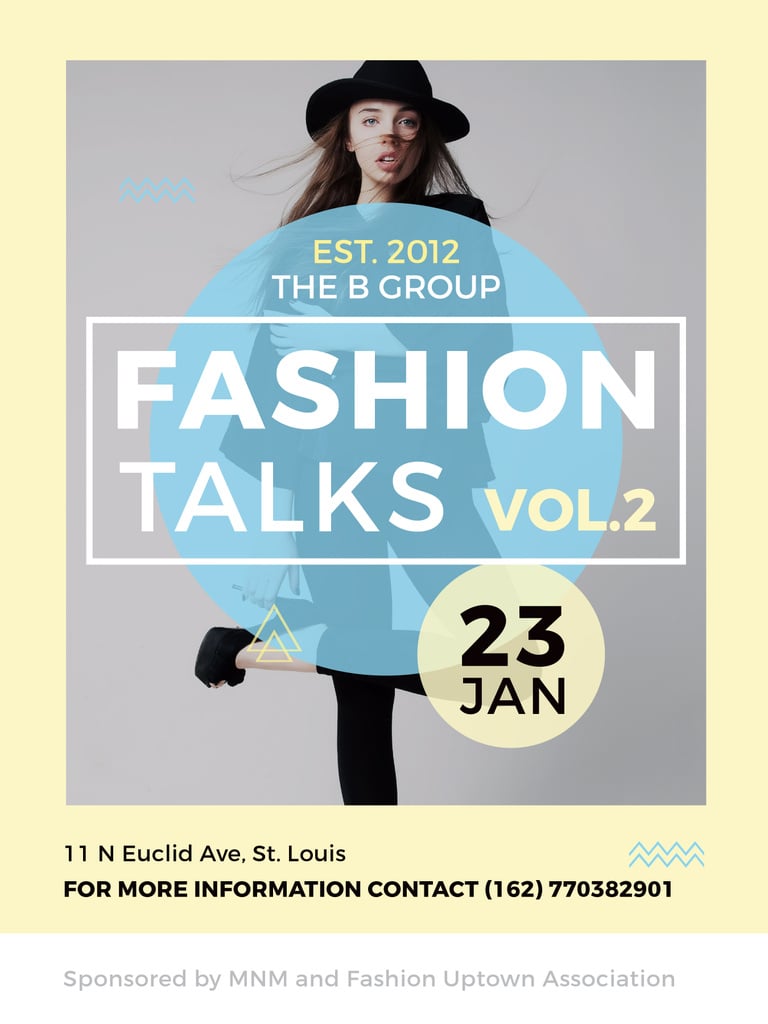 Fashion talks announcement with Stylish Woman — Создать дизайн Fashion talks announcement with Stylish Woman — Создать дизайн