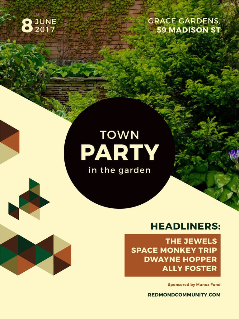 Town Party in Garden invitation with backyard — ein Design erstellen Town Party in Garden invitation with backyard — ein Design erstellen