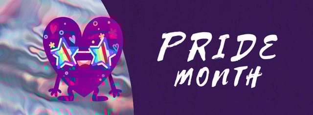 Plantilla de diseño de Heart in rainbow glasses for Pride Month Facebook Video cover