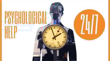 Double Exposure of Man Silhouette and Clock