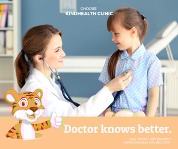 Pediatrician Examining Child in Clinic