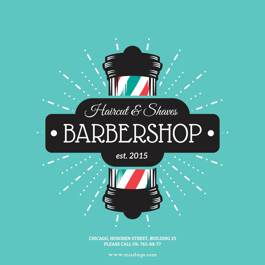 Barbershop Ad with Striped Lamp — Создать дизайн Barbershop Ad with Striped Lamp — Создать дизайн