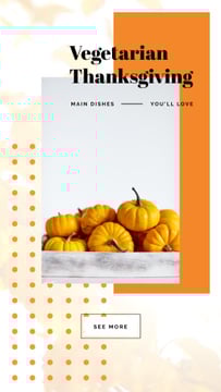Thanksgiving Menu Yellow small Pumpkins
