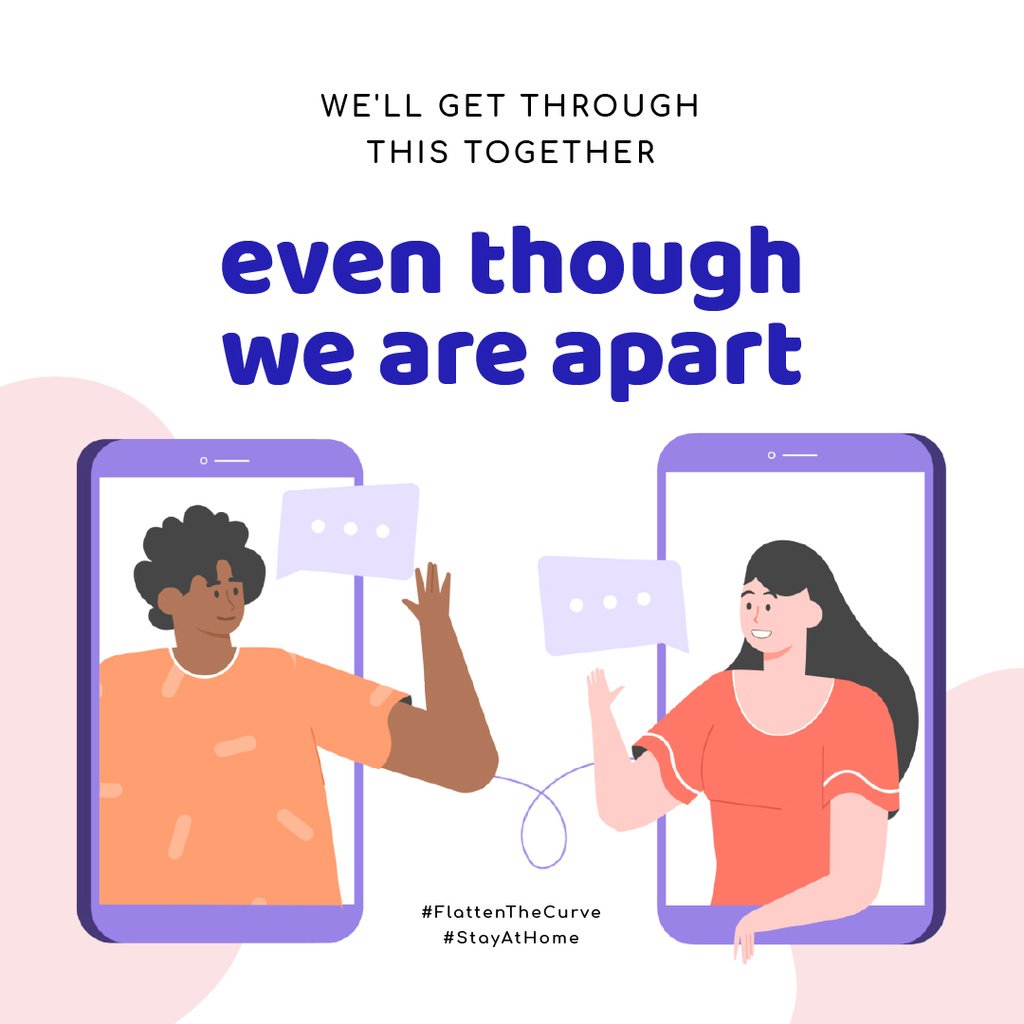 #StayAtHome Social Distancing People connecting by Phone - Bir Tasarım Oluşturun #StayAtHome Social Distancing People connecting by Phone - Bir Tasarım Oluşturun