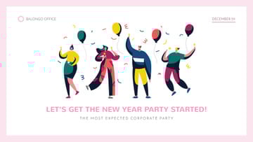Happy people with colorful balloons at New Year Party