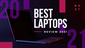 Electronics Review Open Laptop on Black