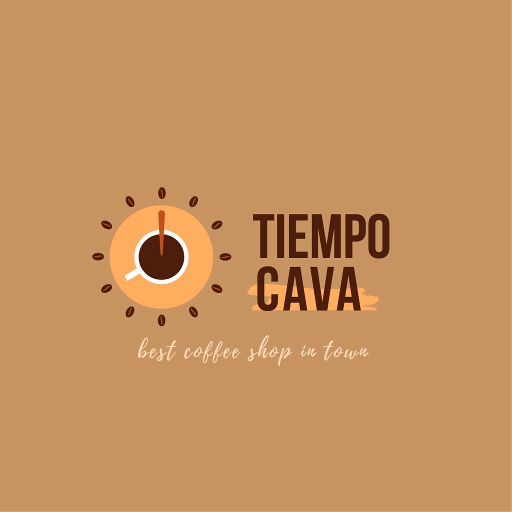 Coffee Shop Ad with Clock and Coffee Cup — ein Design erstellen Coffee Shop Ad with Clock and Coffee Cup — ein Design erstellen